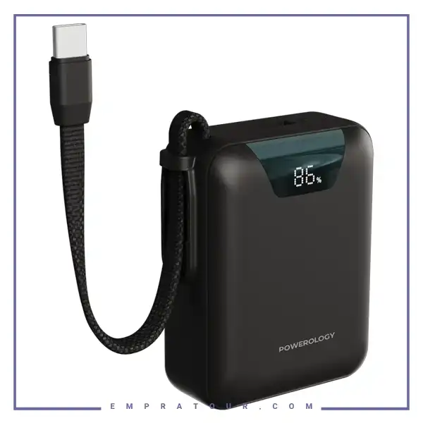 پاوربانک 20000 با کابل تایپ سی پاورولوژی Powerology York Power Bank PPBM102BK