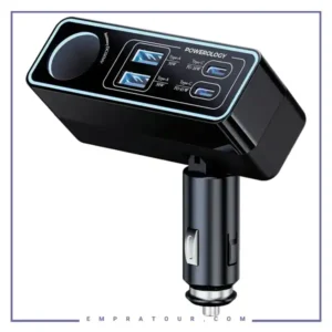 شارژر فندکی 5 پورت 125 وات پاورولوژی Powerology Brio Multi-Port Car Charger PWDA58BK
