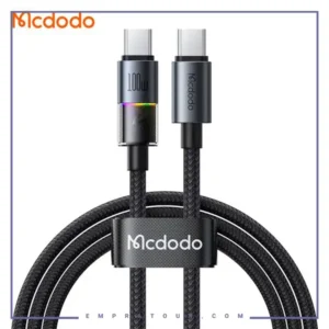 کابل شارژ دو سر تایپ سی 1.2 متر 100 وات مک دودو Mcdodo Colorful Lights Type-C To Type-C Cable CA-8200