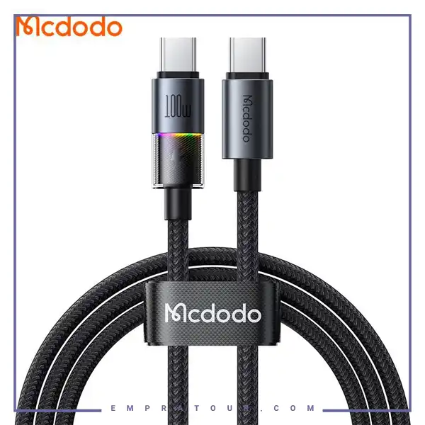 کابل شارژ دو سر تایپ سی 1.2 متر 100 وات مک دودو Mcdodo Colorful Lights Type-C To Type-C Cable CA-8200