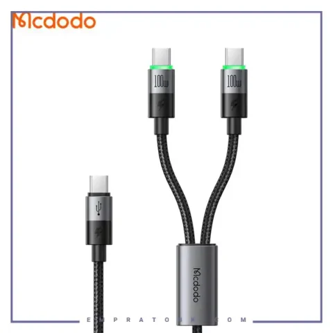 کابل چند سر تایپ سی 100 وات 1.5 متر مک دودو Mcdodo 2in1 Cable CA-6740