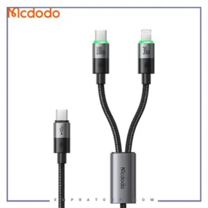 کابل شارژ چند سر تایپ سی و لایتنینگ 100 وات 1.5 متر مک دودو Mcdodo 2in1 Cable CA-6700