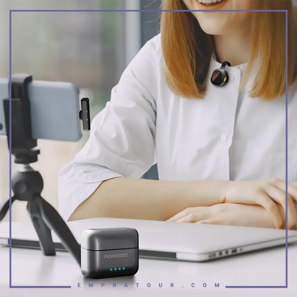 میکروفون یقه ای بیسیم پرودو Porodo Movo Lavalier Microphone Type-C PDLAMPHF76BK