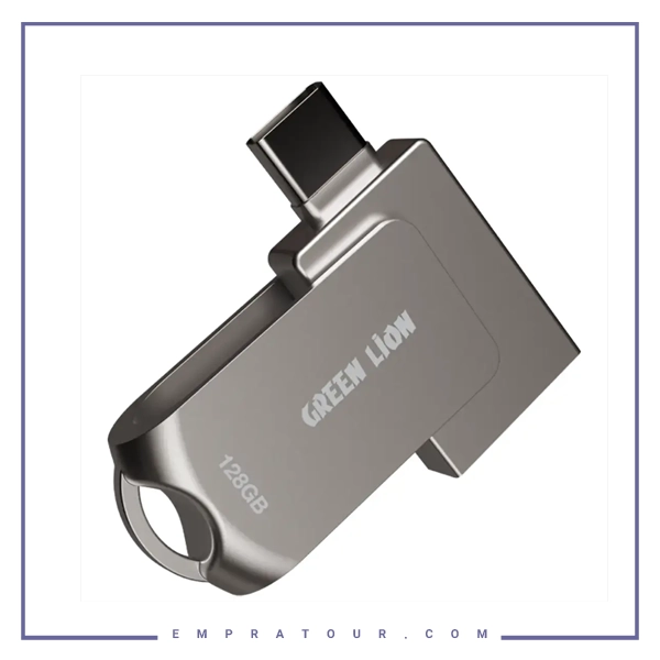 فلش او تی جی دوکاره 128 گیگ گرین لاین Green Lion 2 in 1 OTG GN2N1FL128SL