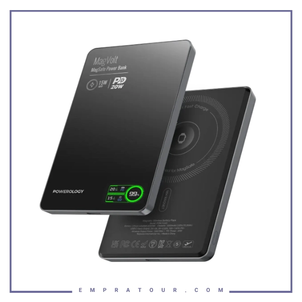 پاوربانک وایرلس چند کاره 50000 پاورولوژی Powerology MagVolt PPBCHA62BK