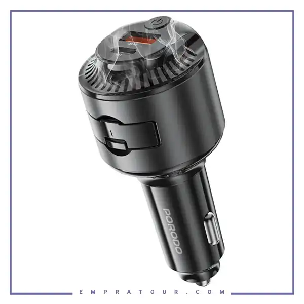 شارژر فندکی 75 وات و خوشبوکننده هوا پرودو Porodo MistCharge Car Charger with Air Diffuser PDC40BK