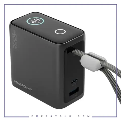 پاوربانک 45 وات 15000 با کابل تایپ سی پاورولوژی Powerology Mini Power Bank PPBCHA60BK