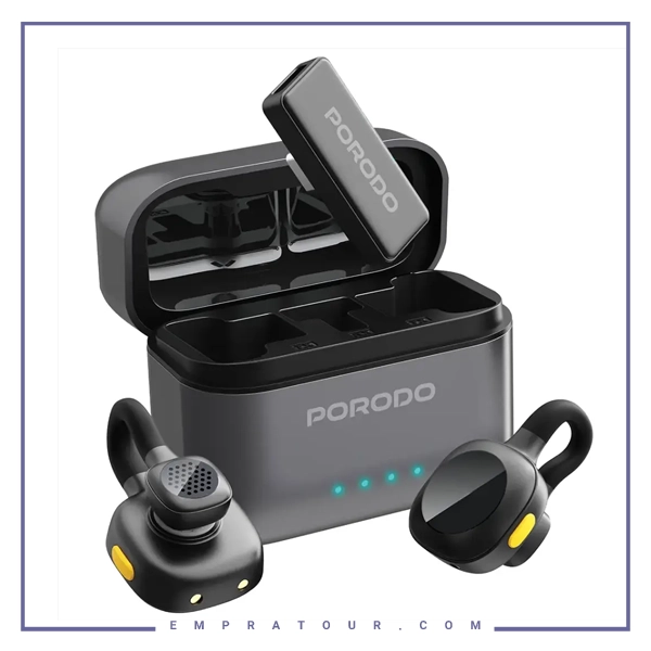 میکروفون یقه ای بیسیم پرودو Porodo Movo Lavalier Microphone Type-C PDLAMPHF76BK