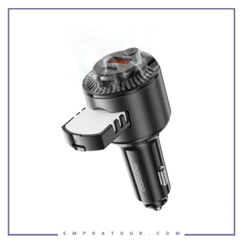شارژر فندکی 75 وات و خوشبوکننده هوا پرودو Porodo MistCharge Car Charger with Air Diffuser PDC40BK