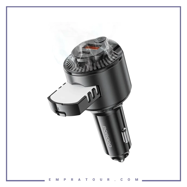 شارژر فندکی 75 وات و خوشبوکننده هوا پرودو Porodo MistCharge Car Charger with Air Diffuser PDC40BK