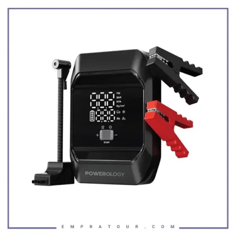 جامپ استارت و پمپ باد پاورولوژی POWEROLOGY JUMP STARTER AIR COMPRESSOR PWKF03MB
