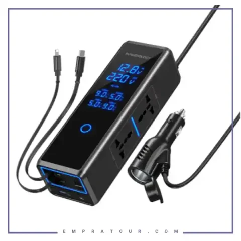 اینورتر 300 وات با کابل  جمع‌شونده پاورولوژی Powerology Car Power Inverter PWCPI300WBK