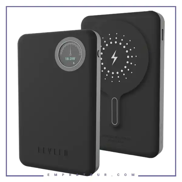 پاوربانک وایرلس 10000 لولو Levelo Marbella MagSafe Leather Power Bank LVLMRBL10KORG