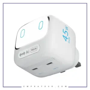 آداپتور شارژ 45 وات  هوشمند پاورولوژِی Powerology Lumix GaN AI Power Charger PWCUQC052WH