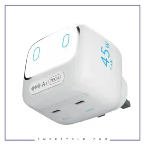 آداپتور شارژ 45 وات  هوشمند پاورولوژِی Powerology Lumix GaN AI Power Charger PWCUQC052WH