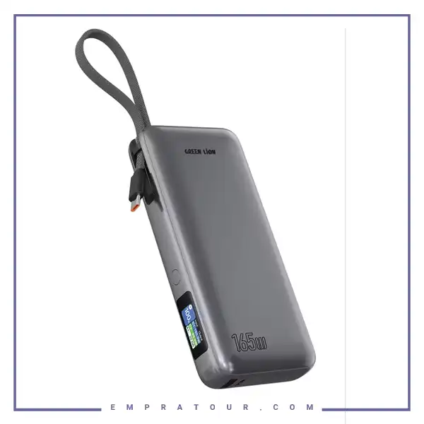 پاروبانک 165 وات 20000 با کابل تایپ سی گرین لاین Green Lion Tron X Power Bank GNTRX20P165GY