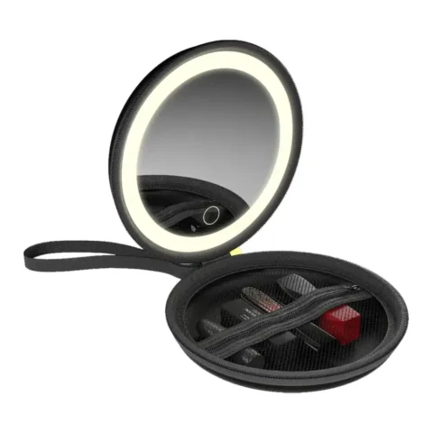 آینه آرایشی همراه گرین لاین مدل Green Lion Mini Makeup Pouch GNMNMKPCHBK