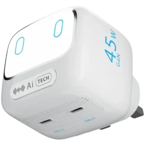 آداپتور شارژ 45 وات  هوشمند پاورولوژِی Powerology Lumix GaN AI Power Charger PWCUQC052WH