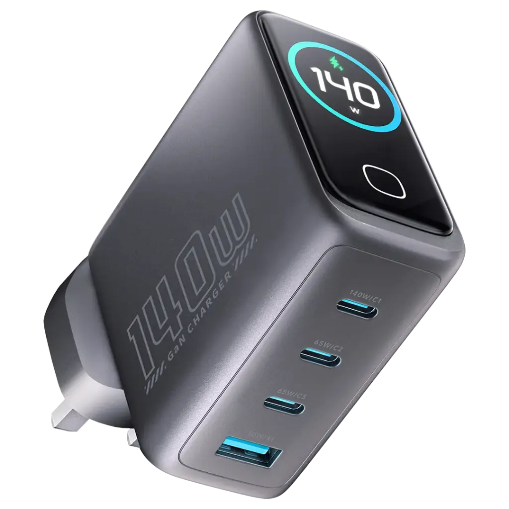 آداپتور شارژ 140 وات پاورولوژِی Powerology Voltflow GaN Wall Charger PWGAN140WBK