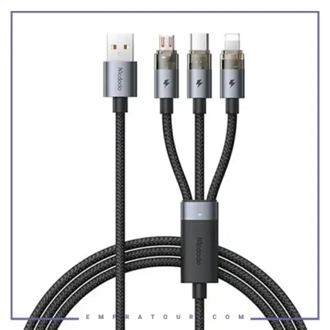 کابل شارژ سه سر 6 آمپر مک دودو Mcdodo Transparent Cable CA-7150