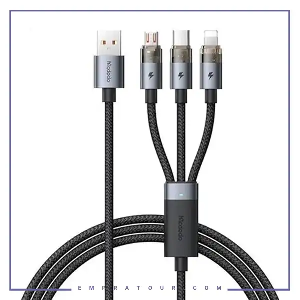 کابل شارژ سه سر 6 آمپر مک دودو Mcdodo Transparent Cable CA-7150