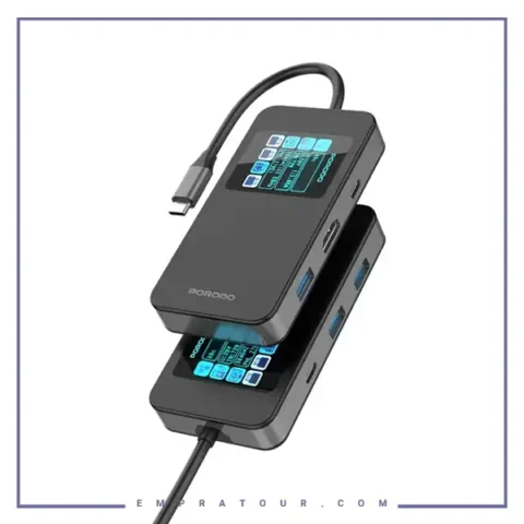 هاب تایپ سی 6 پورت پرودو Porodo Multi-Port USB-C Hub PDTC630GY
