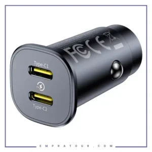 شارژر فندکی دو پورت تایپ سی 30 وات بیسوس Baseus GoTrip DP1 Car Charger BS-C15C2