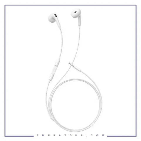 هندزفری سیمی جک 3.5 میلیمتر بیسوس Baseus Encok HZ19 White Wired In-Ear Headphones