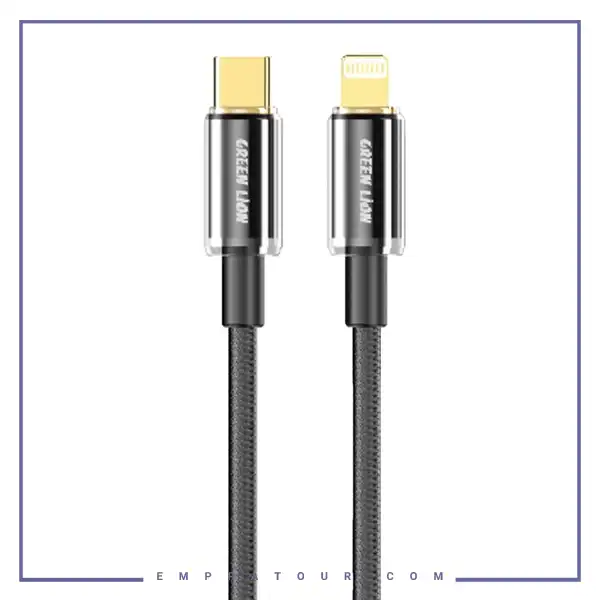 کابل شارژ تایپ سی به لایتنینگ 1 متر گرین لاین Green Lion USB-C to Lightning Tough Cable GNTPTGH27CTLBK