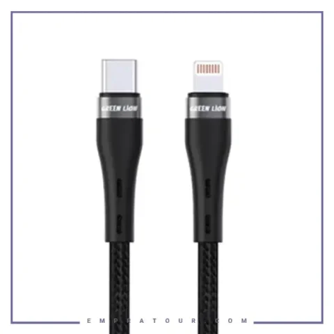 کابل شارژ تایپ سی به لایتنینگ 1 متر گرین لاین Green Lion Braided Cable GNBRUSCLGBK