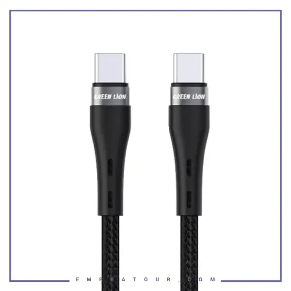 کابل شارژ دو سر تایپ سی 1 متر گرین لاین Green Lion Braided Cable GNBRUSCTCBK