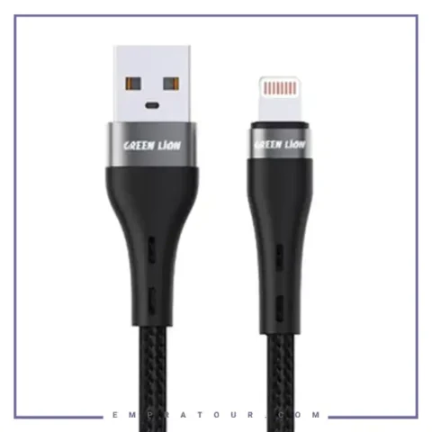 کابل شارژ لایتنینگ 1 متر گرین لاین Green Lion Braided Cable GNBRUSALGBK