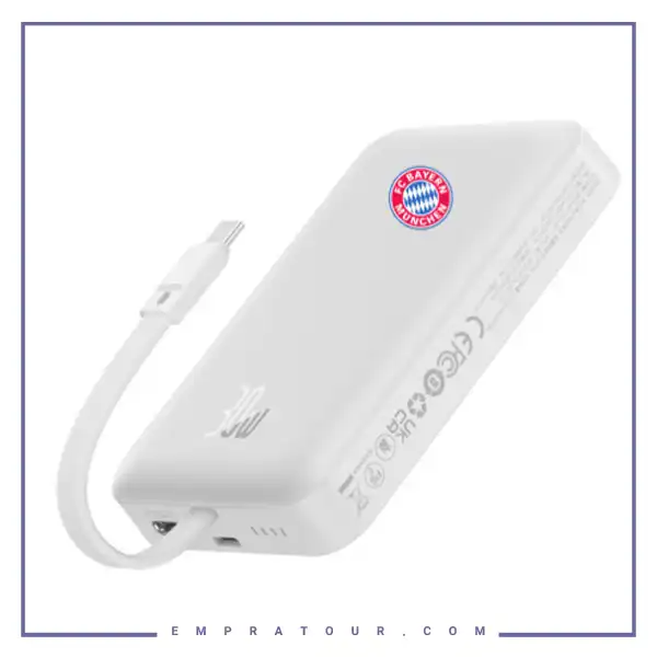 پاروبانک وایرلس 10000 با کابل تایپ سی بیسوس Baseus Magnetic Power Bank PPCXM10T