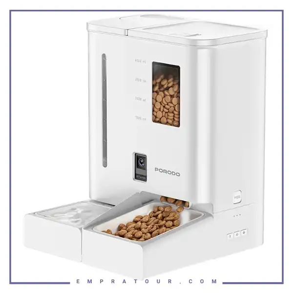 ظرف غدای هوشند حیوانات پرودو Porodo Petmate Automatic Pet Feeder PDFD035VWH