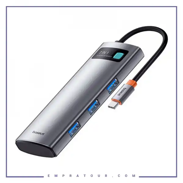 هاب تایپ سی 7 پورت بیسوس Baseus Metal Gleam Series Hub BS-OH146A B00030708811-01