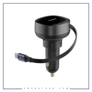 شارژ فندکی 60 وات با کابل جمع شونده بیسوس Baseus Enjoyment Pro Car Charger C0203100