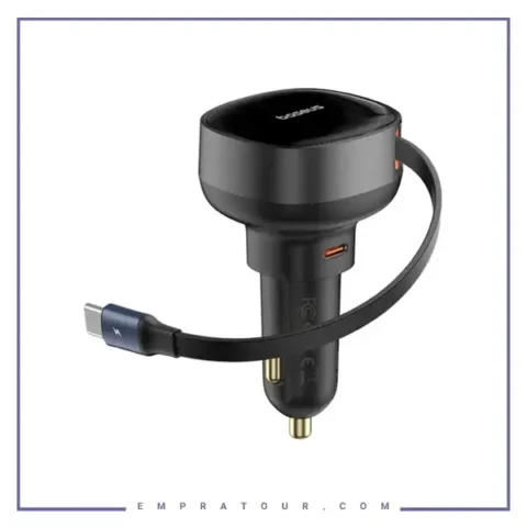 شارژ فندکی 60 وات با کابل جمع شونده بیسوس Baseus Enjoyment Pro Car Charger C0203100