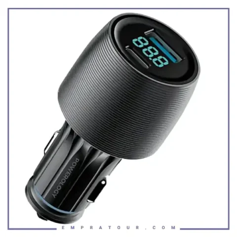 شارژر فندکی 2 پورت 83 وات پاورولوژی Powerology Velox 83W Dual-Port Car Charger PCCSR020