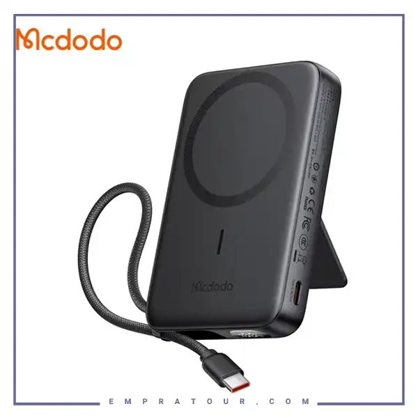 پاوربانک وایرلس 10000 با کابل متصل تایپ سی مک دودو Mcdodo Uni-Power Power Bank MC-865
