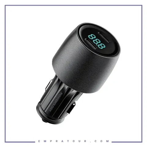 شارژر فندکی 66 وات دو پورت پاورولوژی Powerology VeloxCar Charger PCCSR021BK