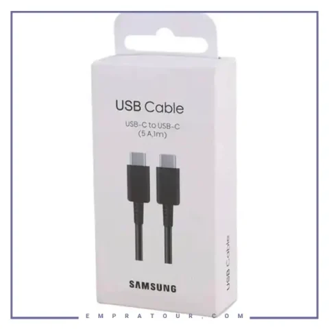 کابل شارژ دو سر تایپ سی 45 وات سامسونگ پک دار SAMSUNG 5A USB-C to USB-C Cable EP-DN975