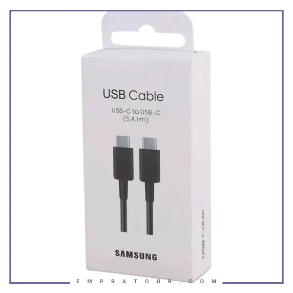کابل شارژ دو سر تایپ سی 45 وات سامسونگ پک دار SAMSUNG 5A USB-C to USB-C Cable EP-DN975