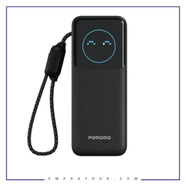 پاوربانک 20000 هوشمند با کابل پرودو Porodo POLO II POWER BANK PDPBFCH0101BK