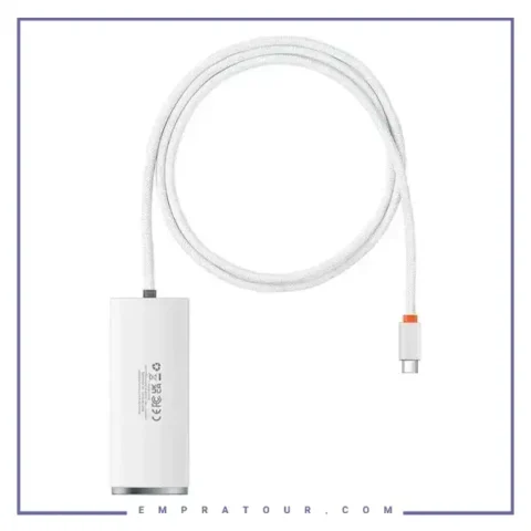 هاب تایپ سی 4 پورت با کابل 1 متر بیسوس Baseus Lite Series Type-C Hub Adapter BS-OH031 WKQX030402