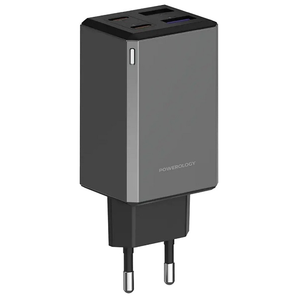 آداپتور شارژ چند پورتی 65W پاورولوژی Powerology 65W GaN Multi-Port Adapter PWCUQC064