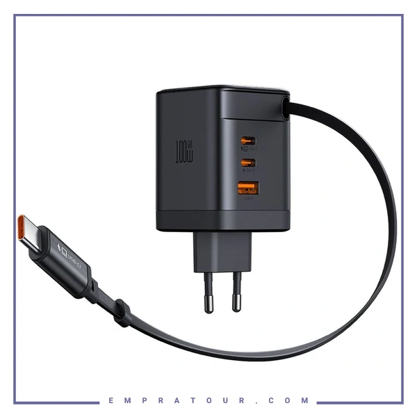 آداپتور شارژ 4پورت 100W مکدودو با کابل جمع شونده 0Mcdodo GaN Charger 100W ch-847