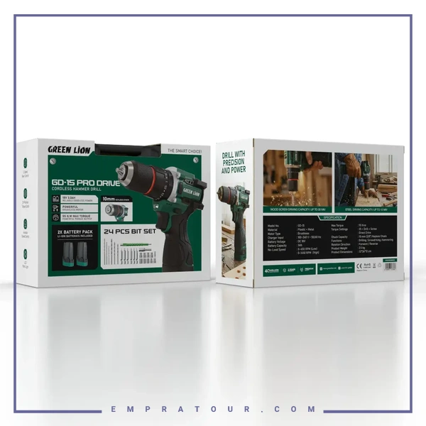 دریل چکشی شارژی گرین لاین Green Lion GD-15 Hammer Drill GNGD15D18V