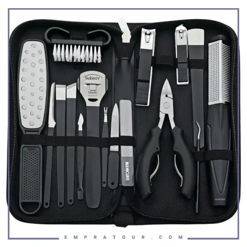 ست ۱۶ کاره مانیکور و پدیکور ناخن‌  پورودو Porodo  Manicure & PedicureSet  PDLFST8010BK