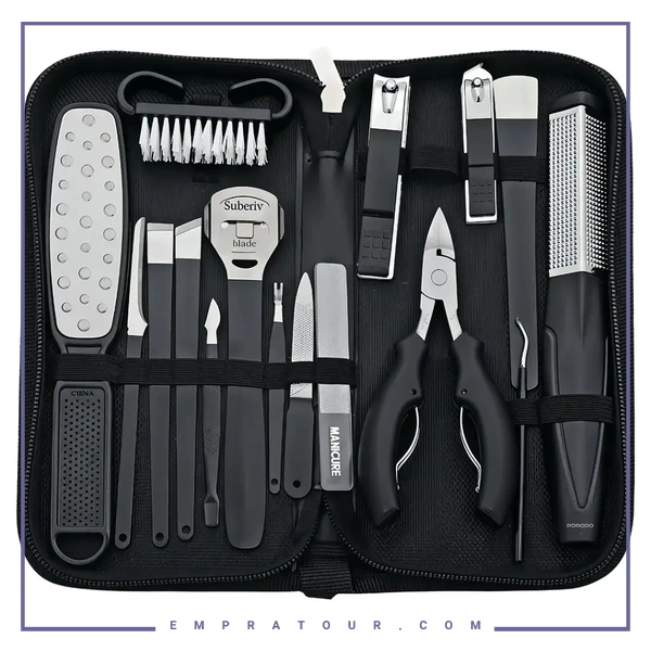 ست ۱۶ کاره مانیکور و پدیکور ناخن‌  پورودو Porodo  Manicure & PedicureSet  PDLFST8010BK