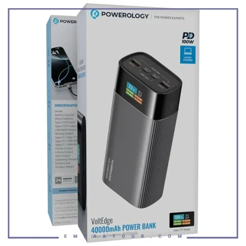 پاوربانک 40000 پاورولوژی Powerology VoltEdge 40000mAh Power Bank PPBCHA87